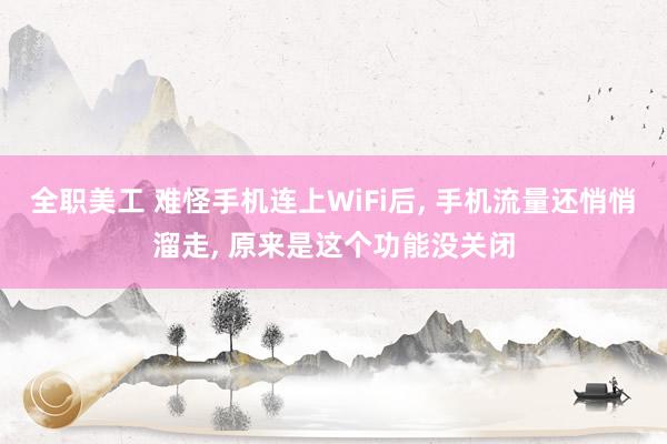 全职美工 难怪手机连上WiFi后, 手机流量还悄悄溜走, 原来是这个功能没关闭