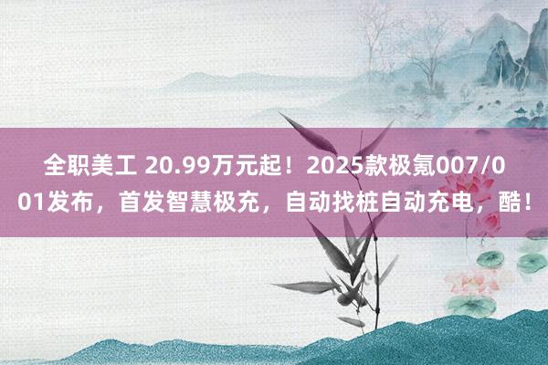 全职美工 20.99万元起！2025款极氪007/001发布，首发智慧极充，自动找桩自动充电，酷！