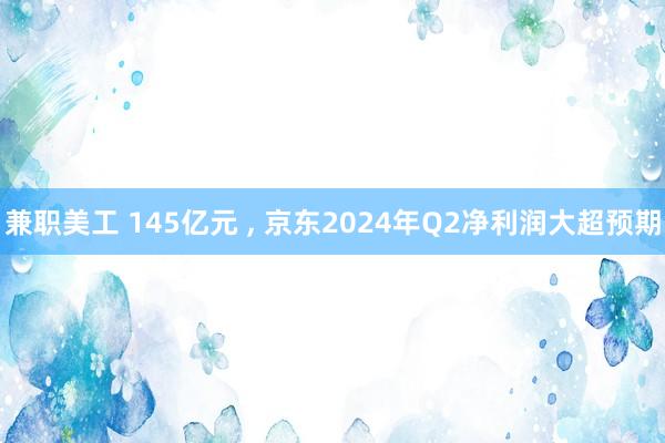 兼职美工 145亿元 , 京东2024年Q2净利润大超预期