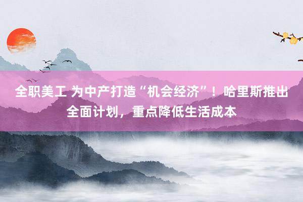 全职美工 为中产打造“机会经济”！哈里斯推出全面计划，重点降低生活成本